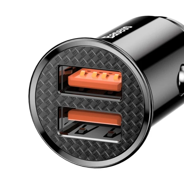 Baseus Circular smart car charger 2x USB QC3.0 Quick Charge 3.0 SCP AFC 30W black (CCALL-YD01)eng