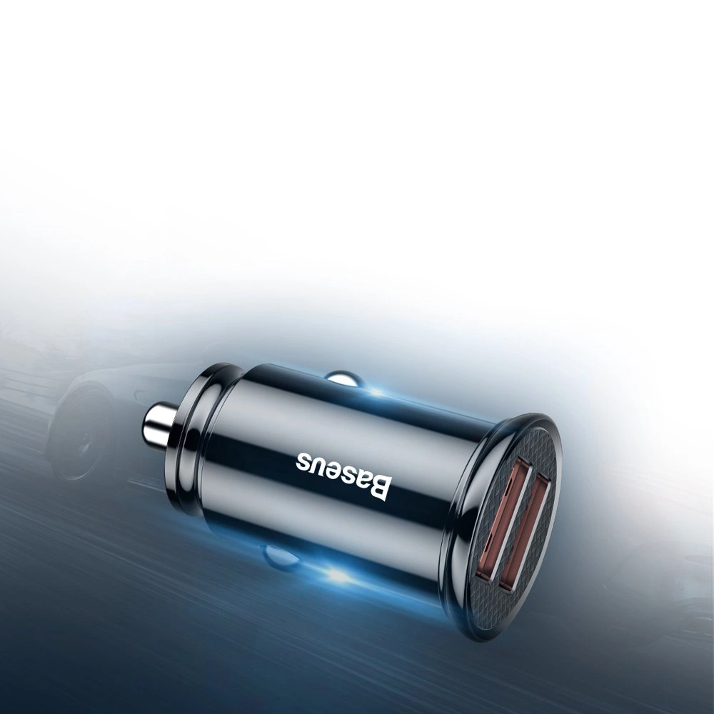 Baseus Circular smart car charger 2x USB QC3.0 Quick Charge 3.0 SCP AFC 30W black (CCALL-YD01)eng