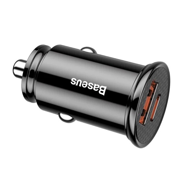Baseus Circular PPS smart car charger with USB Quick Charge 4.0 QC 4.0 and USB-C PD 3.0 SCP ports black (CCALL-YS01)eng
