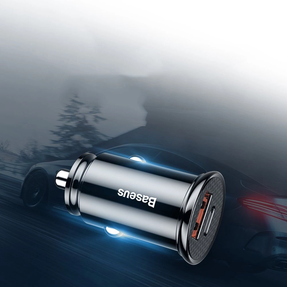 Baseus Circular PPS smart car charger with USB Quick Charge 4.0 QC 4.0 and USB-C PD 3.0 SCP ports black (CCALL-YS01)eng