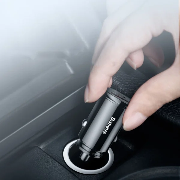 Baseus Circular PPS smart car charger with USB Quick Charge 4.0 QC 4.0 and USB-C PD 3.0 SCP ports black (CCALL-YS01)eng