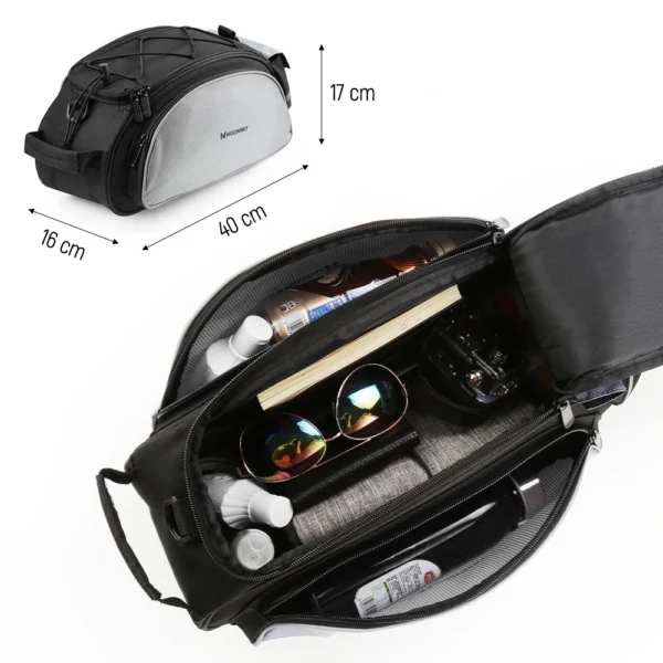 Wozinsky bike carrier bag with shoulder strap 13l black (WBB1BK)eng
