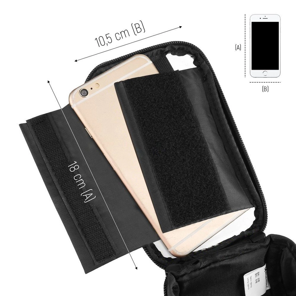 Wozinsky Bike Handlebar Bag Bike Phone Case for 6.5 inch 0.9l Black (WBB4BK)eng