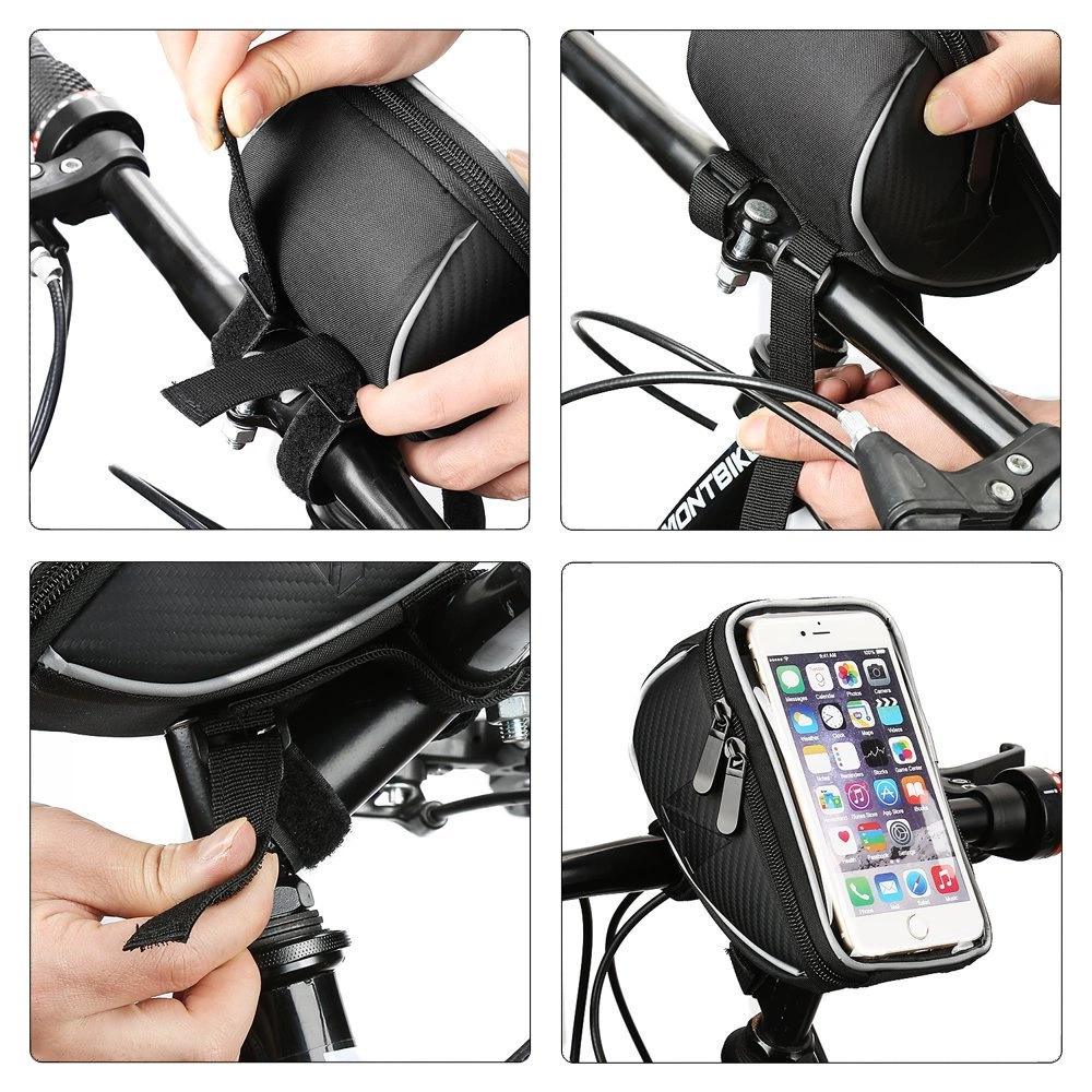 Wozinsky Bike Handlebar Bag Bike Phone Case for 6.5 inch 0.9l Black (WBB4BK)eng