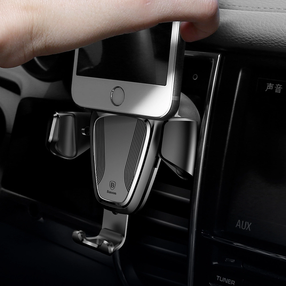 Baseus Gravity Car Mount gravity air vent car holder for 4-6" phone black (SUYL-01)eng