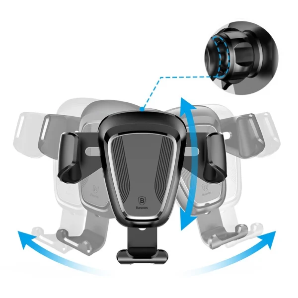 Baseus Gravity Car Mount gravity air vent car holder for 4-6" phone black (SUYL-01)eng