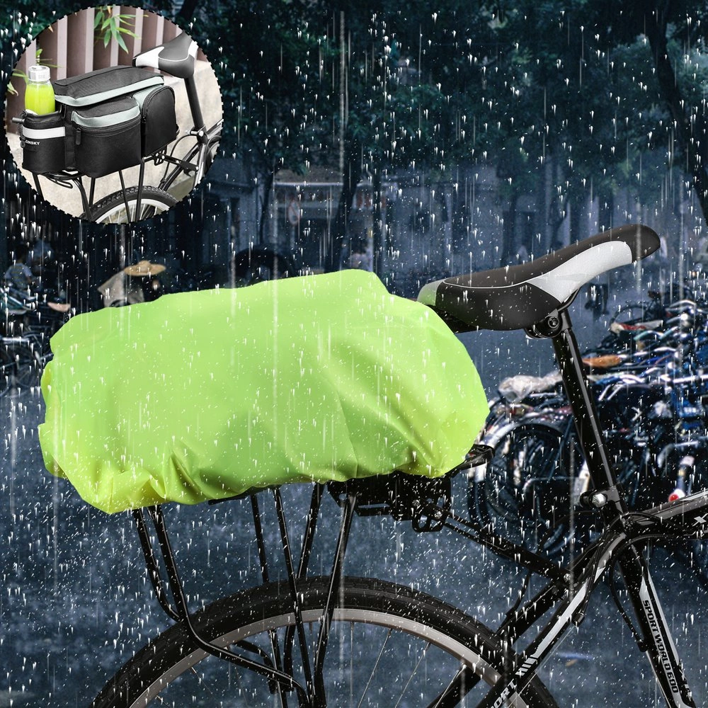 Wozinsky Universal Waterproof Rain Cover for Bike Pannier Bag or Backpack green (WBB5YW)eng