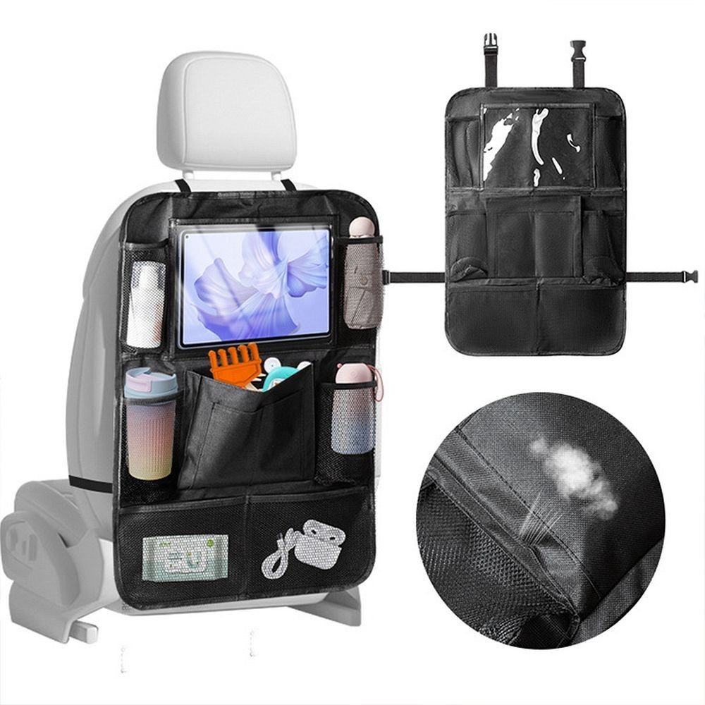 Car organizer for front seats with compartments BY-1298 black