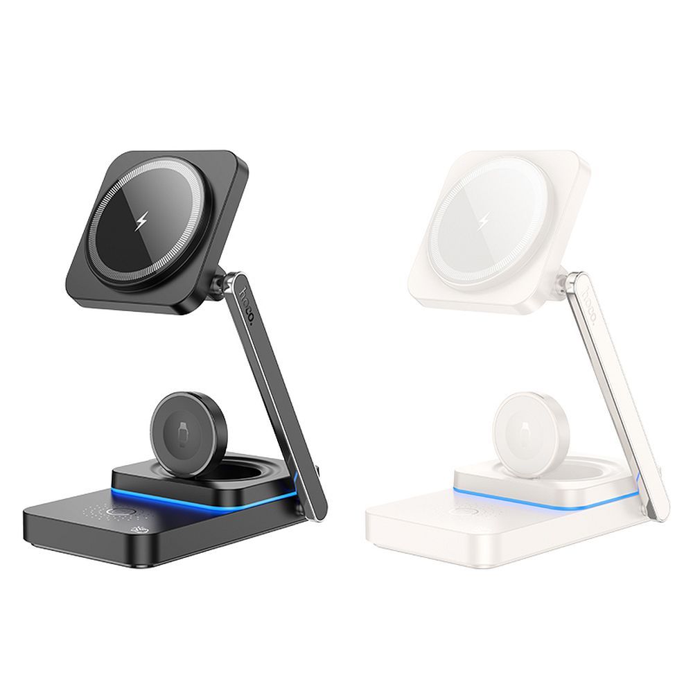 EOL HOCO wireless charger 3in1 compatible with MagSafe 15W CQ10 milky white