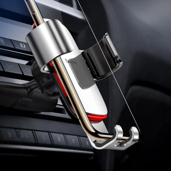 Baseus Metal Age Gravity Car Mount metal car gravity holder for CD slot silver (SUYL-J0S)eng