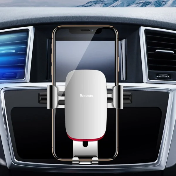 Baseus Metal Age Gravity Car Mount metal car gravity holder for CD slot silver (SUYL-J0S)eng
