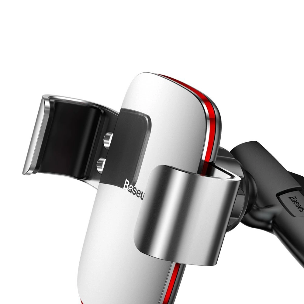 Baseus Metal Age Gravity Car Mount metal car gravity holder for CD slot silver (SUYL-J0S)eng