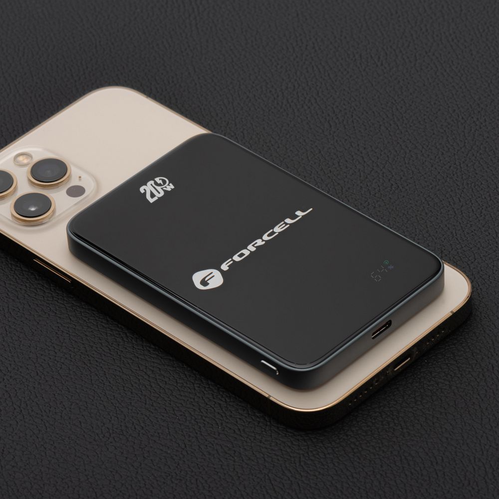 FORCELL F-ENERGY F5K8 Super Slim powerbank compatible with MagSafe PD3.0 QC4.0 15W 5000 mAh black