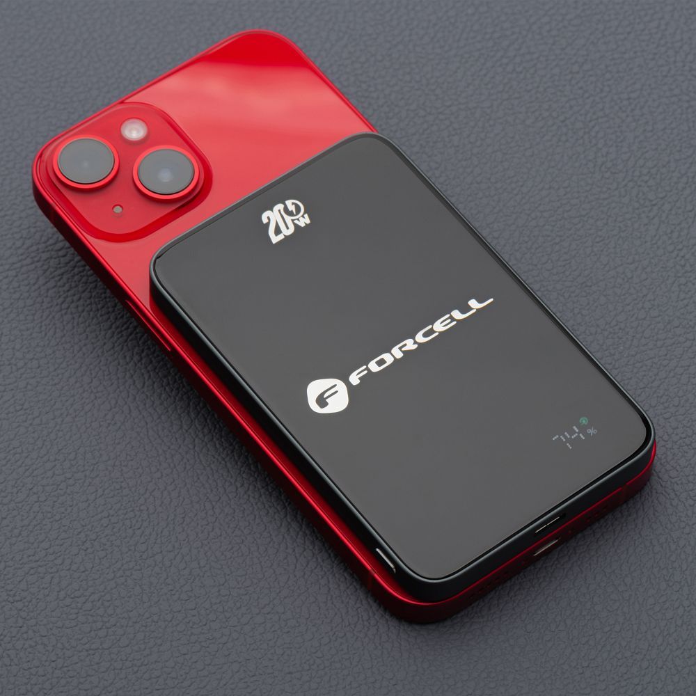 FORCELL F-ENERGY F5K8 Super Slim powerbank compatible with MagSafe PD3.0 QC4.0 15W 5000 mAh black