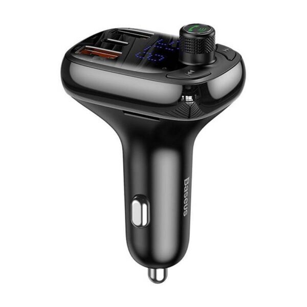 BASEUS car charger 2 x USB A + Type C + transmitter FM BT PD QC4.0 5A 36W S-13 CCMT000101 / CCMT000301 black