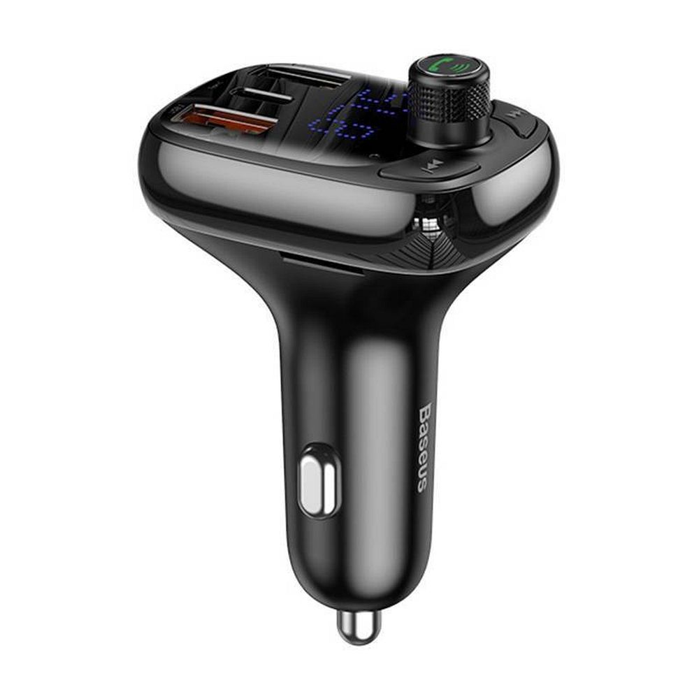 BASEUS car charger 2 x USB A + Type C + transmitter FM BT PD QC4.0 5A 36W S-13 CCMT000101 / CCMT000301 black