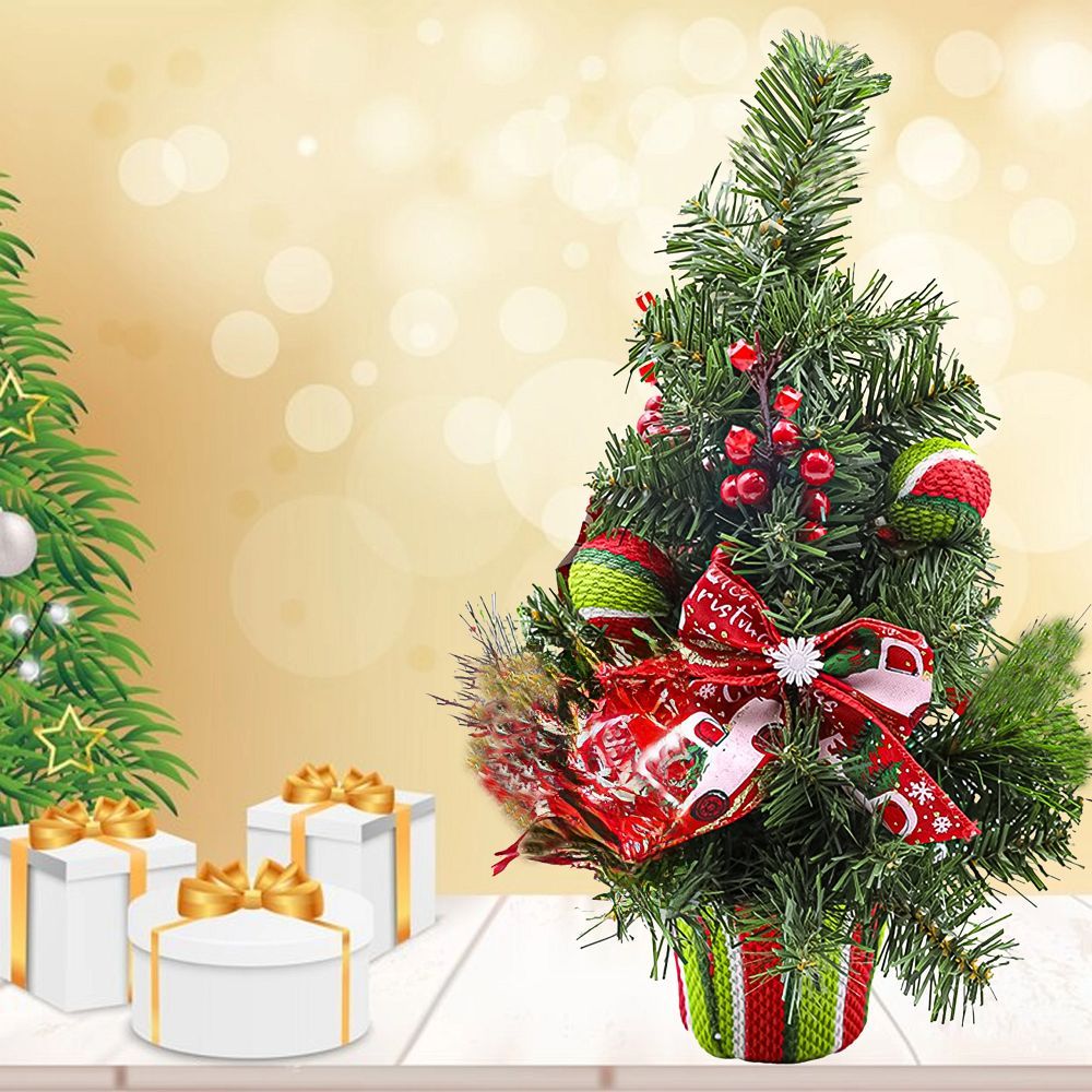 Decorative Christmas tree for desk 50 cm RC-K-432 green