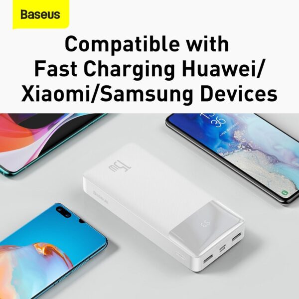 BASEUS powerbank 20000 mAh + cable USB A do Micro USB PD QC3.0 3A 15W PPBD050102 white
