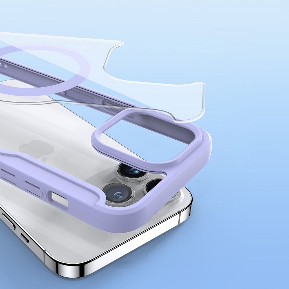 DUX DUCIS wallet case SKIN X PRO compatible with MagSafe for IPHONE 15 Pro Max purple