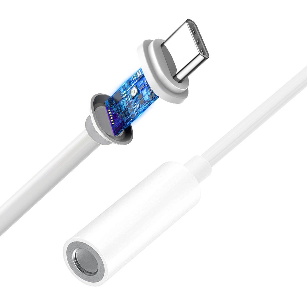 Adapter from USB Type C to audio 3.5 mini jack whiteeng