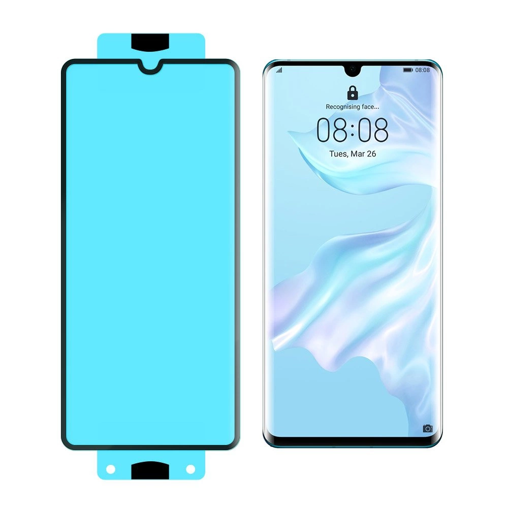 3D Edge Nano Flexi Glass Hybrid Full Screen Protector with frame for Huawei P30 Pro transparenteng