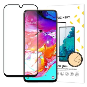Wozinsky Tempered Glass Full Glue Super Tough Screen Protector Full Coveraged with Frame Case Friendly for Samsung Galaxy A70 blackeng