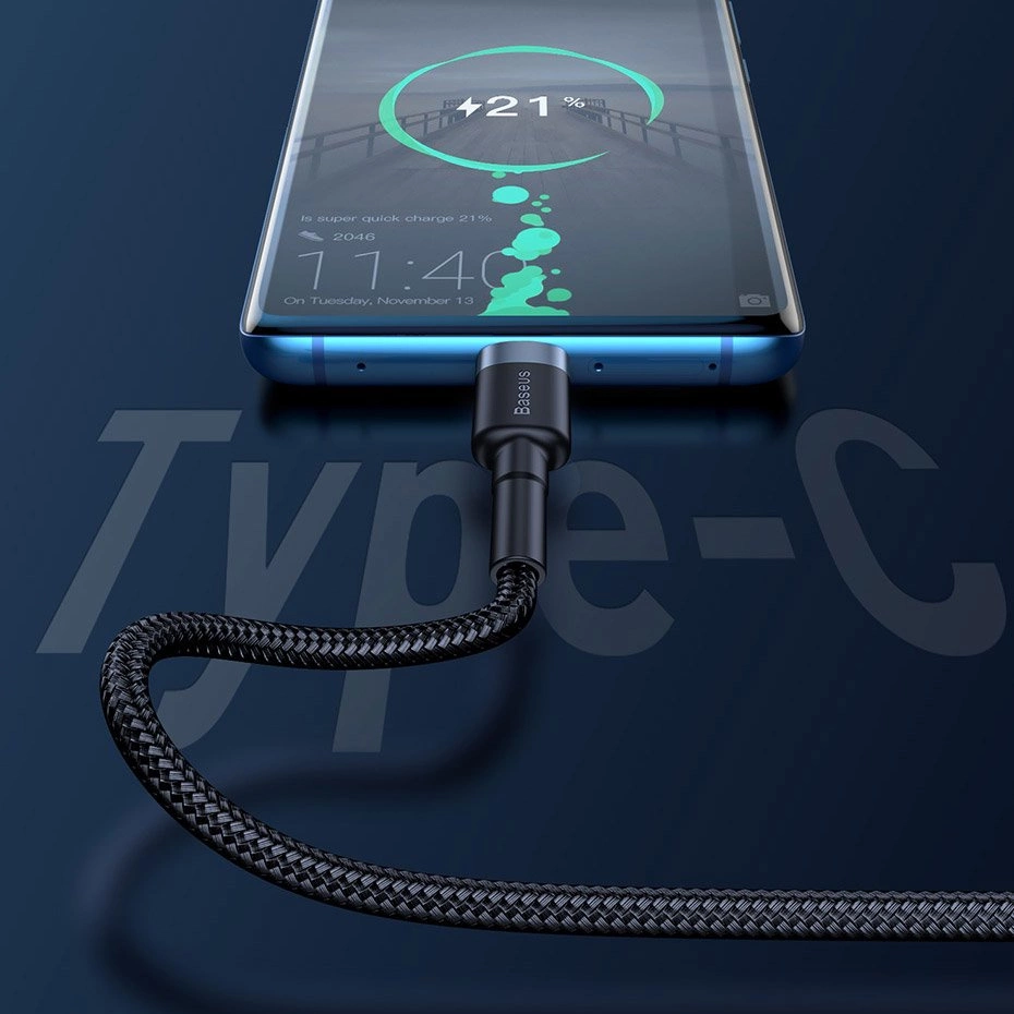 Baseus Cafule cable USB Type C SuperCharge 40W Quick Charge 3.0 QC 3.0 1m gray-black (CATKLF-PG1)eng