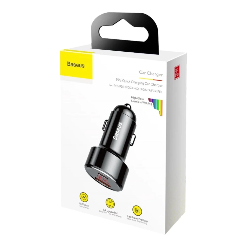 Baseus Magic Series PPS CCMLC20C-01 car charger 45W USB-C PD / USB-A QC - blackeng
