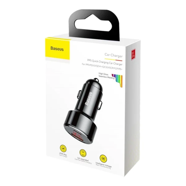 Baseus Magic Series PPS CCMLC20C-01 car charger 45W USB-C PD / USB-A QC - blackeng
