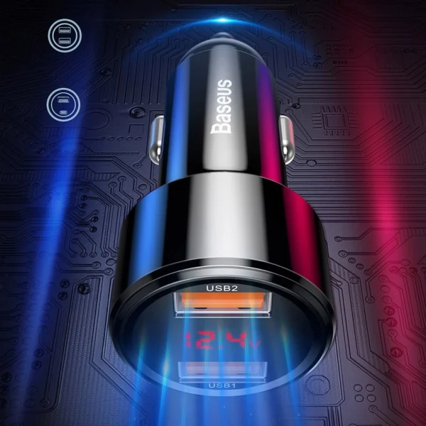 Baseus Magic Series Dual QC - Quick Charge 3.0 2x USB 45W 6A car charger black (CCMLC20A-01)eng