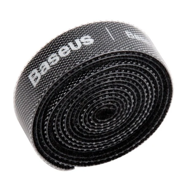 Baseus Rainbow Circle hook and loop Straps - velcro tape cable organizer 1m black (ACMGT-E01)eng