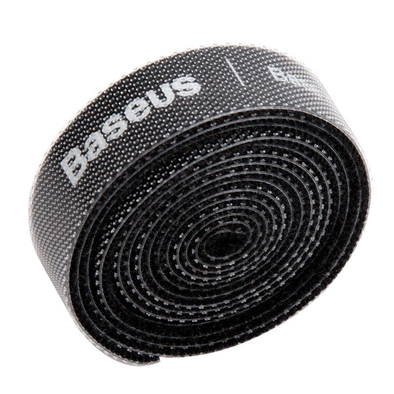 Baseus Rainbow Circle hook and loop Straps - velcro tape cable organizer 1m black (ACMGT-E01)eng