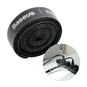 Baseus Rainbow Circle hook and loop Straps - velcro tape cable organizer 1m black (ACMGT-E01)eng