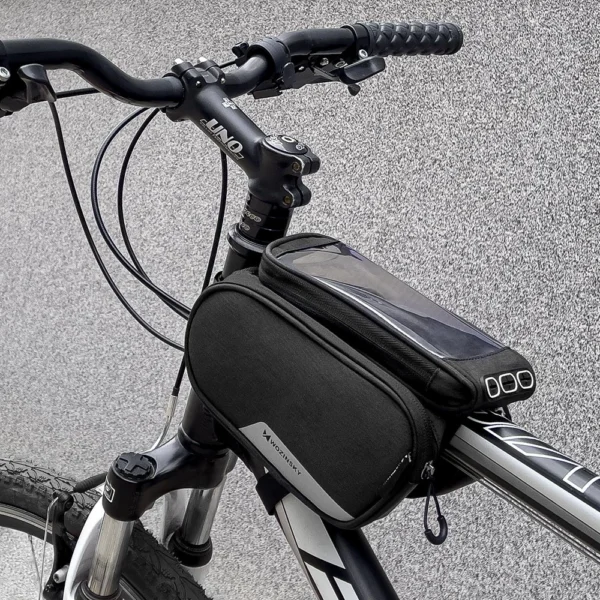 Wozinsky frame bike bag + detachable phone cover up to 6.5 "1.5l black (WBB7BK)eng