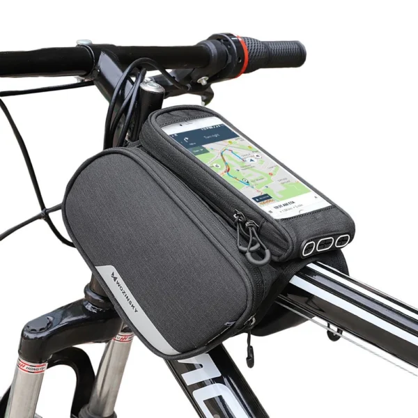 Wozinsky frame bike bag + detachable phone cover up to 6.5 "1.5l black (WBB7BK)eng