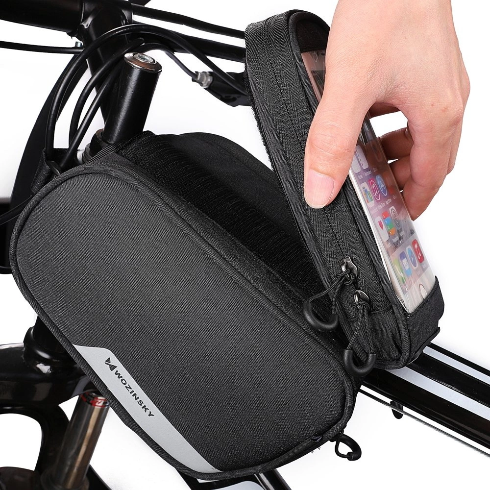 Wozinsky frame bike bag + detachable phone cover up to 6.5 "1.5l black (WBB7BK)eng