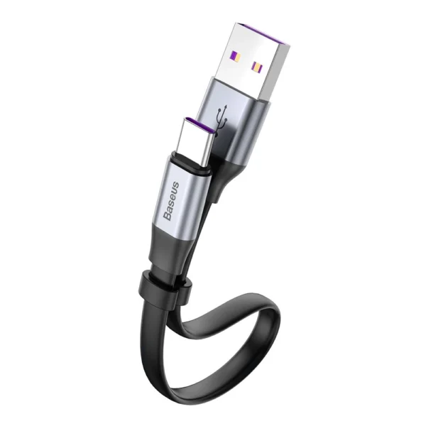 Baseus Simple flat cable USB cable / USB Type C SuperCharge 5A 40W Quick Charge 3.0 QC 3.0 23cm gray (CATMBJ-BG1)eng
