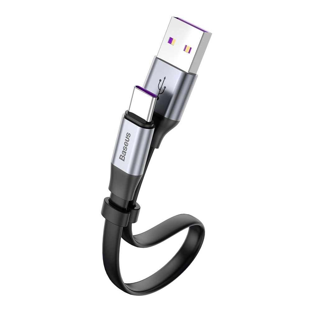 Baseus Simple flat cable USB cable / USB Type C SuperCharge 5A 40W Quick Charge 3.0 QC 3.0 23cm gray (CATMBJ-BG1)eng