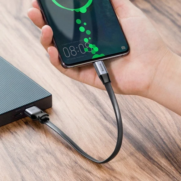 Baseus Simple flat cable USB cable / USB Type C SuperCharge 5A 40W Quick Charge 3.0 QC 3.0 23cm gray (CATMBJ-BG1)eng