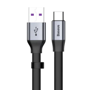 Baseus Simple flat cable USB cable / USB Type C SuperCharge 5A 40W Quick Charge 3.0 QC 3.0 23cm gray (CATMBJ-BG1)eng