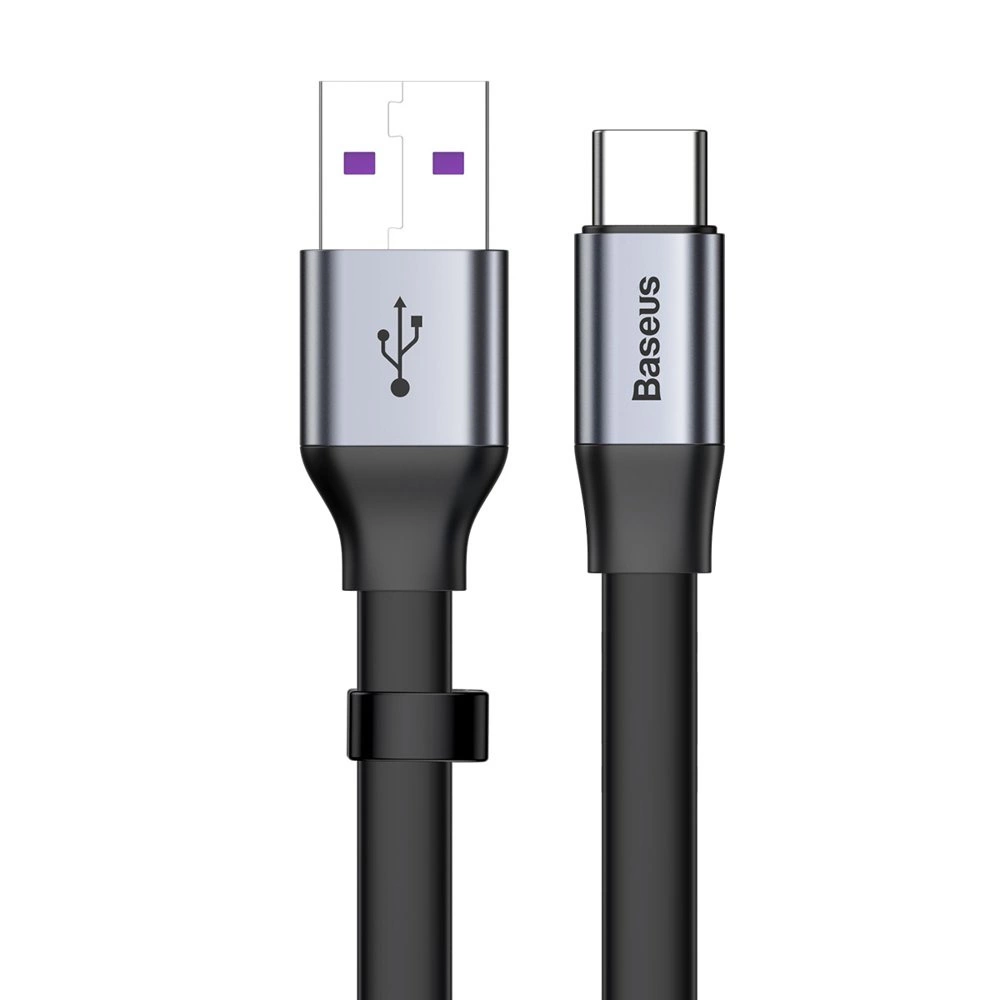 Baseus Simple flat cable USB cable / USB Type C SuperCharge 5A 40W Quick Charge 3.0 QC 3.0 23cm gray (CATMBJ-BG1)eng