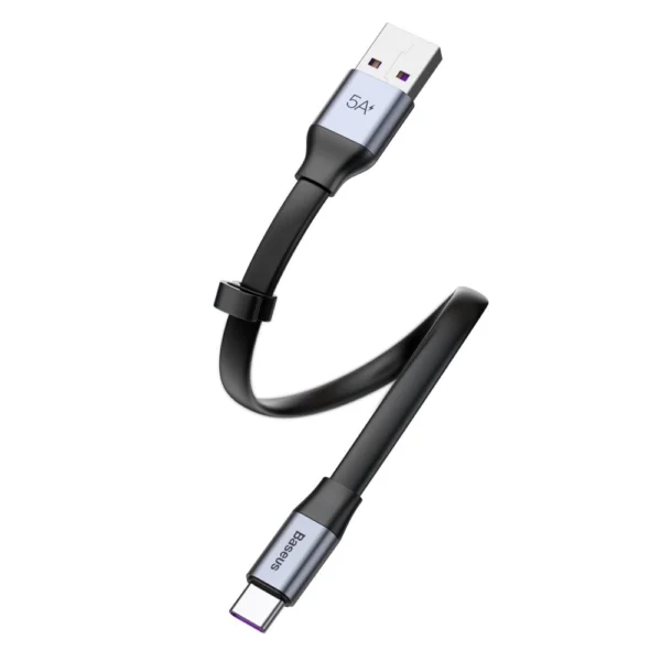 Baseus Simple flat cable USB cable / USB Type C SuperCharge 5A 40W Quick Charge 3.0 QC 3.0 23cm gray (CATMBJ-BG1)eng
