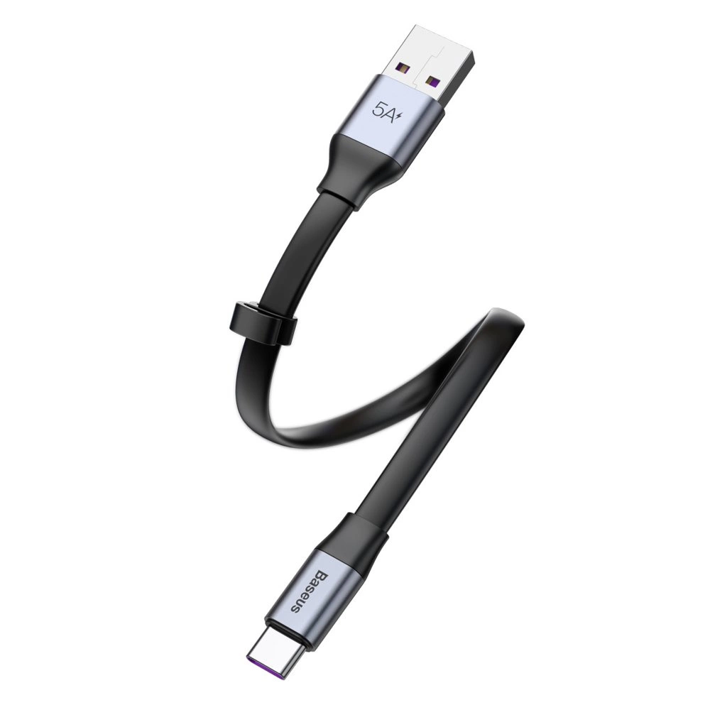 Baseus Simple flat cable USB cable / USB Type C SuperCharge 5A 40W Quick Charge 3.0 QC 3.0 23cm gray (CATMBJ-BG1)eng