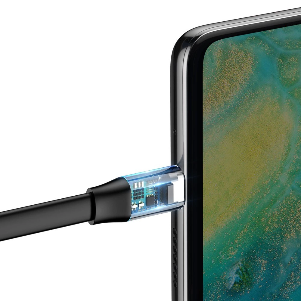 Baseus Simple flat cable USB cable / USB Type C SuperCharge 5A 40W Quick Charge 3.0 QC 3.0 23cm gray (CATMBJ-BG1)eng