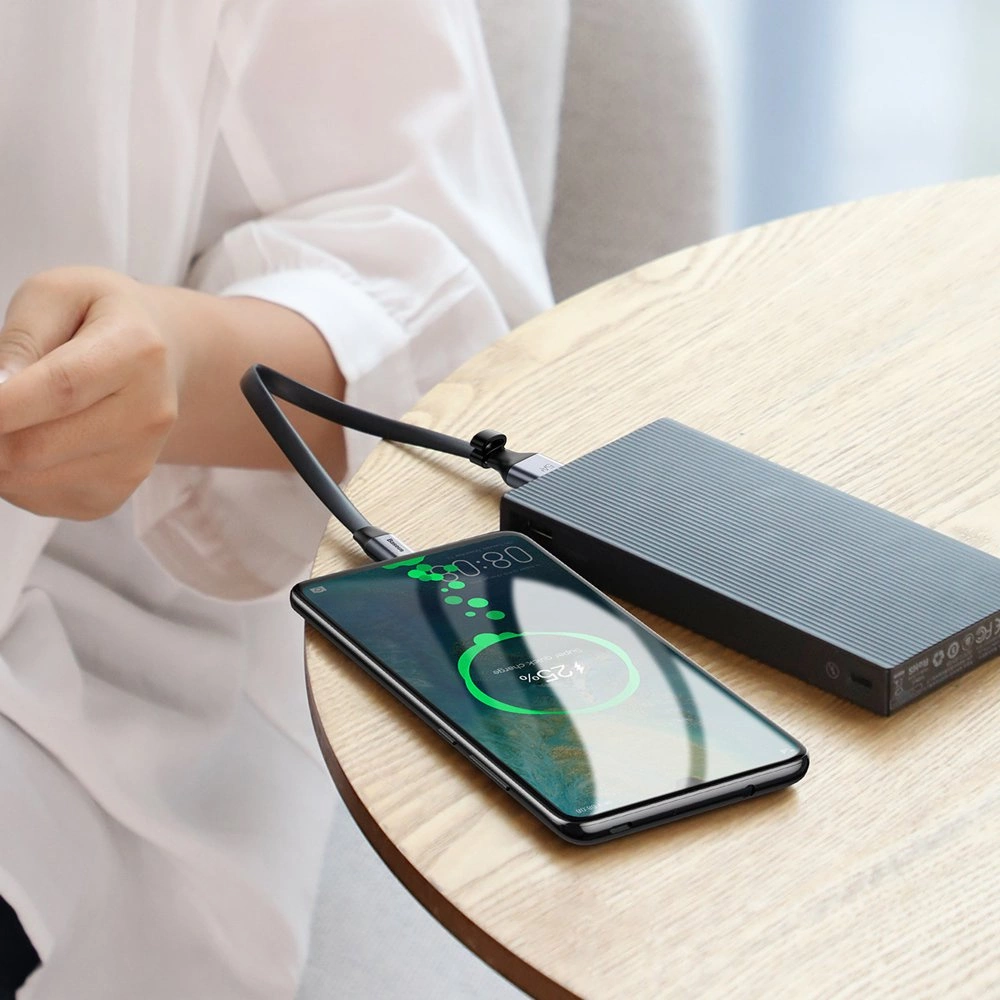 Baseus Simple flat cable USB cable / USB Type C SuperCharge 5A 40W Quick Charge 3.0 QC 3.0 23cm gray (CATMBJ-BG1)eng