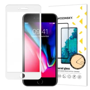 Wozinsky Tempered Glass Full Glue Super Tough Screen Protector Full Coveraged with Frame Case Friendly for iPhone SE 2022 / SE 2020 / iPhone 8 / iPhone 7 whiteeng