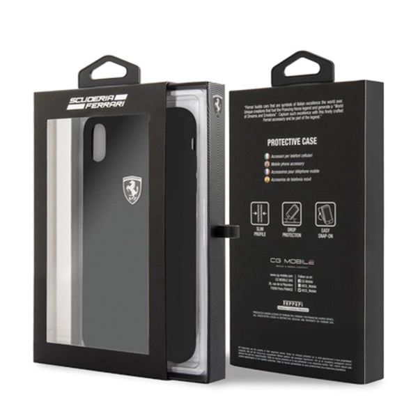 Ferrari Hardcase FEOSIHCI65BK iPhone Xs Max black/black Silicone Off trackeng