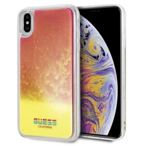 Guess GUHCI65GLCPI iPhone Xs Max różowy /pink hard case California Glow in the darkeng