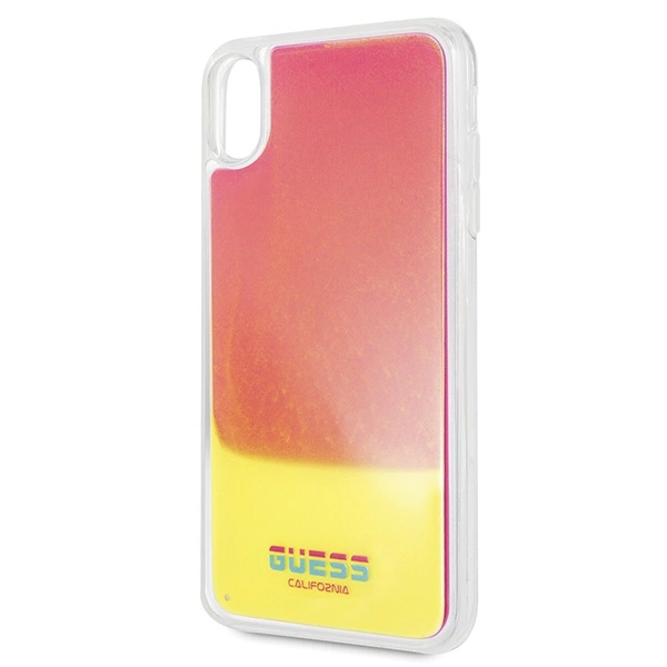 Guess GUHCI65GLCPI iPhone Xs Max różowy /pink hard case California Glow in the darkeng