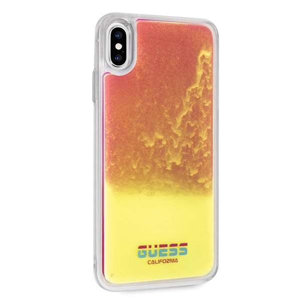 Guess GUHCI65GLCPI iPhone Xs Max różowy /pink hard case California Glow in the darkeng